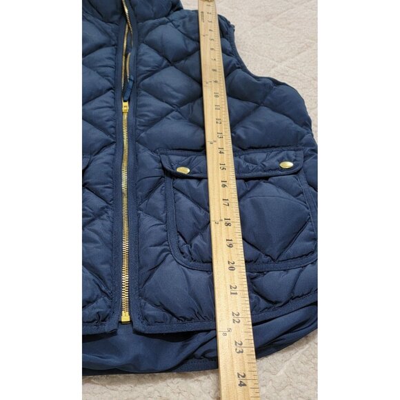 Woolrich Women's Navy Blue Full Zip Quilted Vest Duck Down Feather Filled Size S - Picture 8 of 9